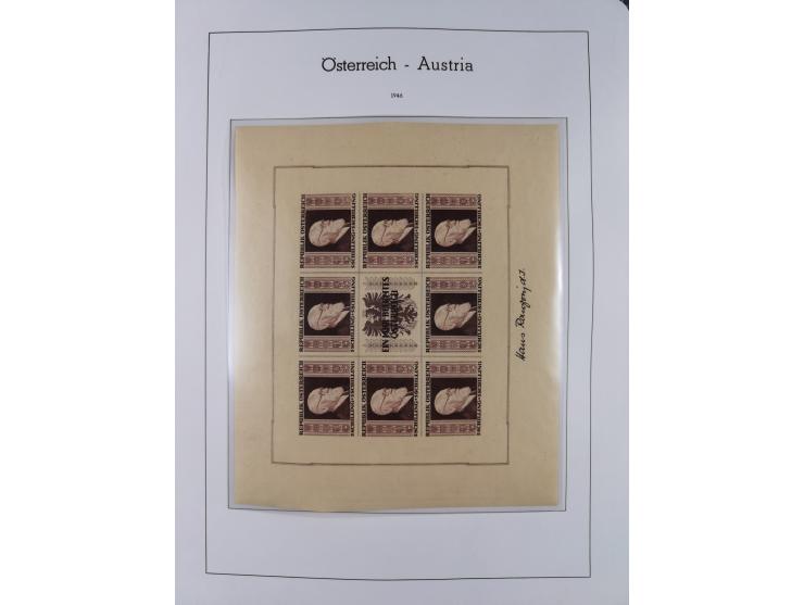 1945/78, postfrische und meist zusätzlich gestempelte Sammlung, in den Hauptnummern komplett, dabei Renner-Kleinbogen und Vög