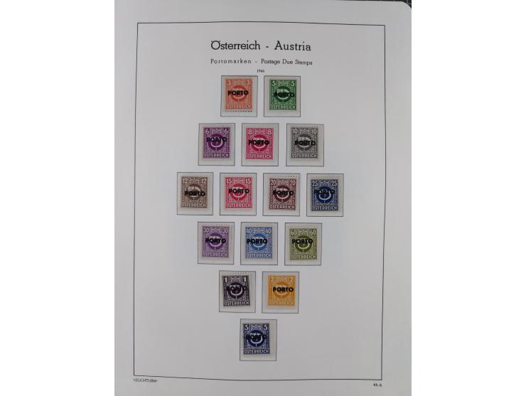 1945/78, postfrische und meist zusätzlich gestempelte Sammlung, in den Hauptnummern komplett, dabei Renner-Kleinbogen und Vög