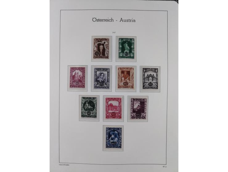 1945/78, postfrische und meist zusätzlich gestempelte Sammlung, in den Hauptnummern komplett, dabei Renner-Kleinbogen und Vög