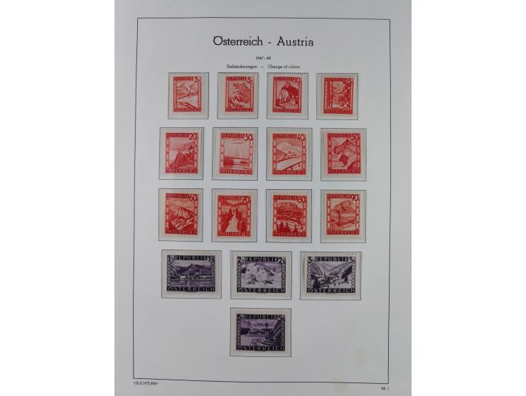 1945/78, postfrische und meist zusätzlich gestempelte Sammlung, in den Hauptnummern komplett, dabei Renner-Kleinbogen und Vög