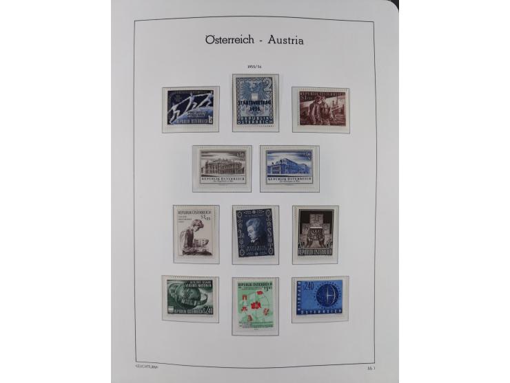 1945/78, postfrische und meist zusätzlich gestempelte Sammlung, in den Hauptnummern komplett, dabei Renner-Kleinbogen und Vög