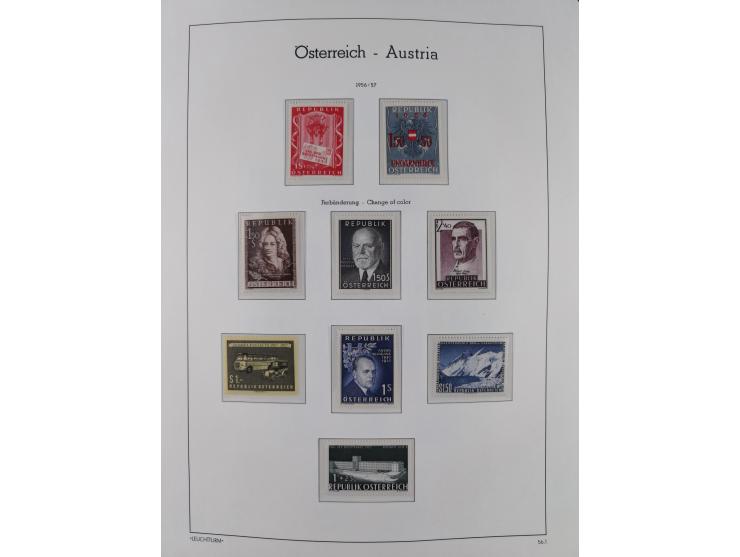 1945/78, postfrische und meist zusätzlich gestempelte Sammlung, in den Hauptnummern komplett, dabei Renner-Kleinbogen und Vög