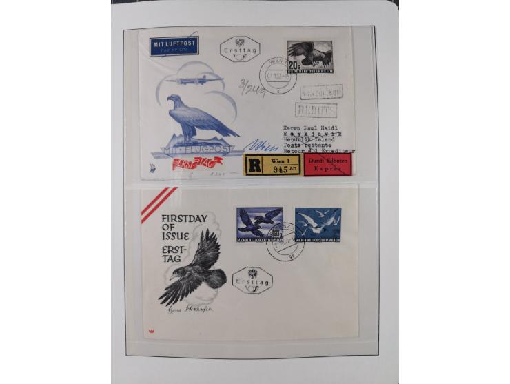 1945/78, postfrische und meist zusätzlich gestempelte Sammlung, in den Hauptnummern komplett, dabei Renner-Kleinbogen und Vög