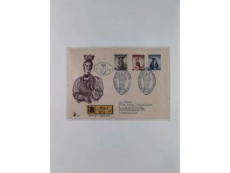1945/78, postfrische und meist zusätzlich gestempelte Sammlung, in den Hauptnummern komplett, dabei Renner-Kleinbogen und Vög