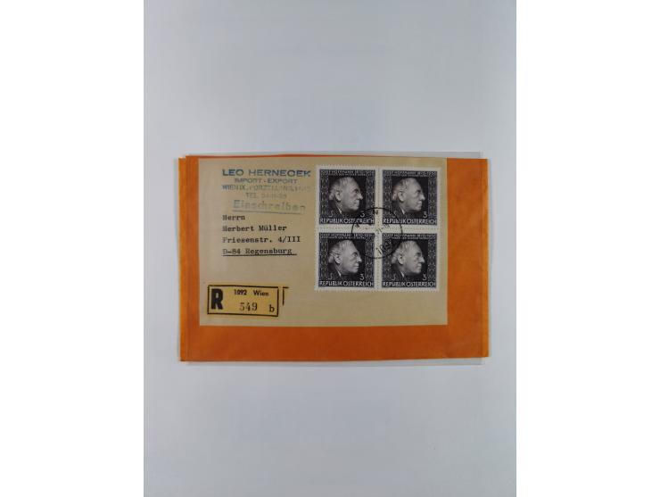 1945/78, postfrische und meist zusätzlich gestempelte Sammlung, in den Hauptnummern komplett, dabei Renner-Kleinbogen und Vög