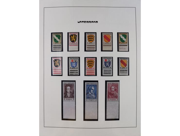 1945/49, postfrische und zusätzlich gestempelte Sammlung, jeweils in den Hauptnummern komplett postfrischer Teil mit Konstanz