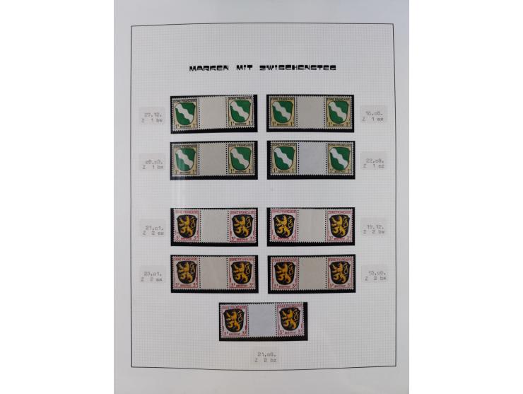 1945/49, postfrische und zusätzlich gestempelte Sammlung, jeweils in den Hauptnummern komplett postfrischer Teil mit Konstanz
