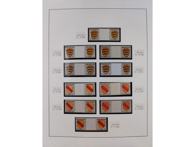 1945/49, postfrische und zusätzlich gestempelte Sammlung, jeweils in den Hauptnummern komplett postfrischer Teil mit Konstanz