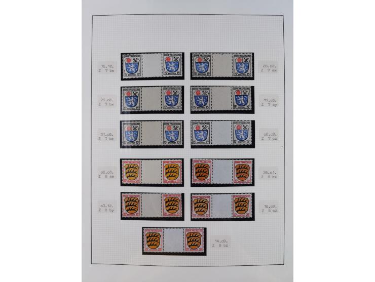 1945/49, postfrische und zusätzlich gestempelte Sammlung, jeweils in den Hauptnummern komplett postfrischer Teil mit Konstanz