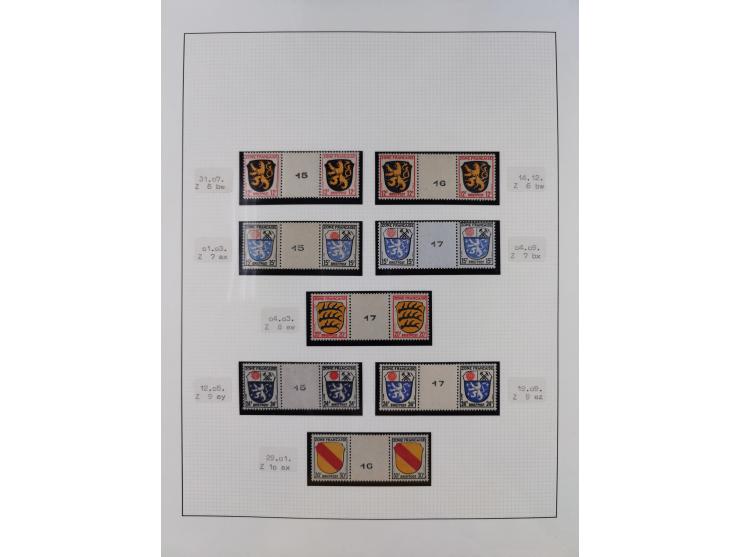 1945/49, postfrische und zusätzlich gestempelte Sammlung, jeweils in den Hauptnummern komplett postfrischer Teil mit Konstanz
