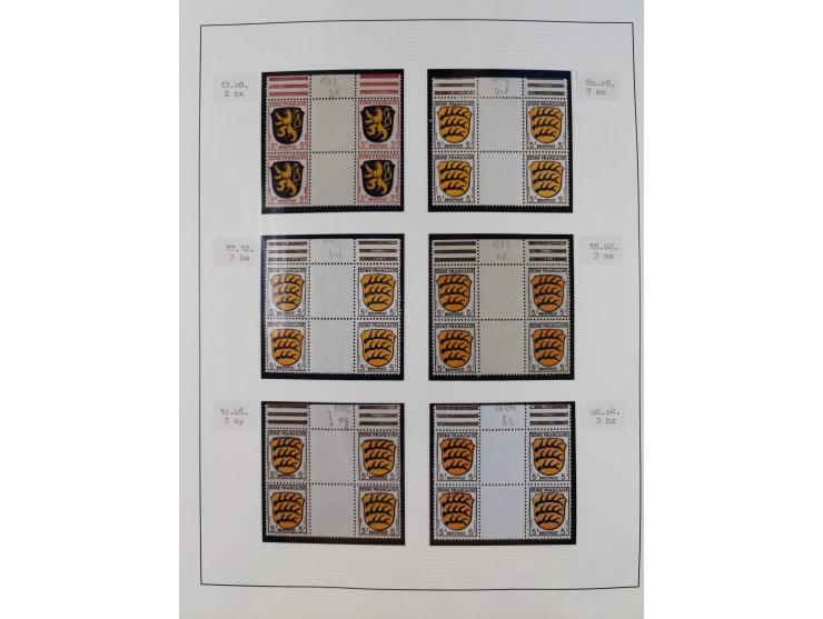 1945/49, postfrische und zusätzlich gestempelte Sammlung, jeweils in den Hauptnummern komplett postfrischer Teil mit Konstanz