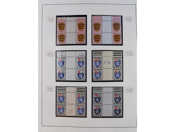 1945/49, postfrische und zusätzlich gestempelte Sammlung, jeweils in den Hauptnummern komplett postfrischer Teil mit Konstanz