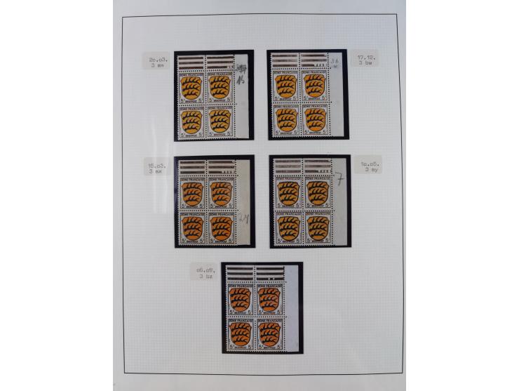 1945/49, postfrische und zusätzlich gestempelte Sammlung, jeweils in den Hauptnummern komplett postfrischer Teil mit Konstanz