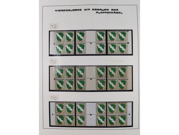 1945/49, postfrische und zusätzlich gestempelte Sammlung, jeweils in den Hauptnummern komplett postfrischer Teil mit Konstanz