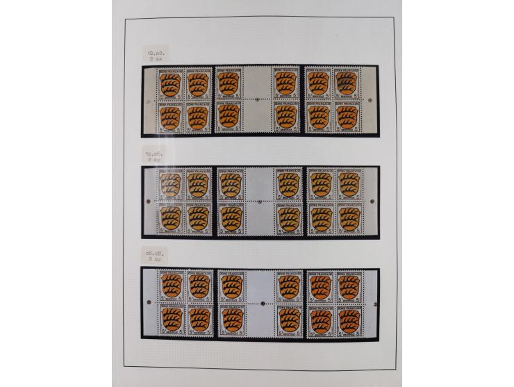 1945/49, postfrische und zusätzlich gestempelte Sammlung, jeweils in den Hauptnummern komplett postfrischer Teil mit Konstanz