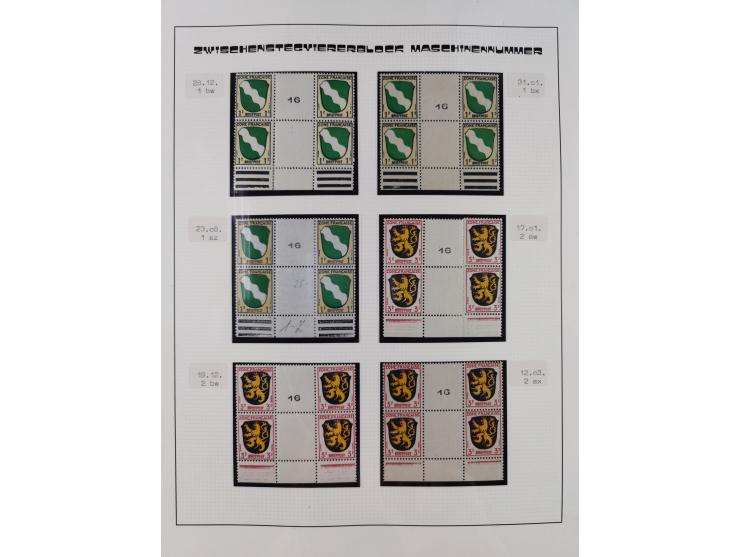 1945/49, postfrische und zusätzlich gestempelte Sammlung, jeweils in den Hauptnummern komplett postfrischer Teil mit Konstanz