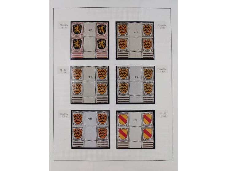 1945/49, postfrische und zusätzlich gestempelte Sammlung, jeweils in den Hauptnummern komplett postfrischer Teil mit Konstanz