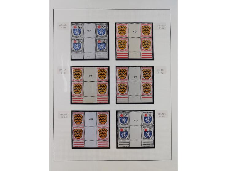 1945/49, postfrische und zusätzlich gestempelte Sammlung, jeweils in den Hauptnummern komplett postfrischer Teil mit Konstanz