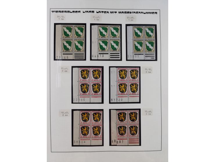 1945/49, postfrische und zusätzlich gestempelte Sammlung, jeweils in den Hauptnummern komplett postfrischer Teil mit Konstanz