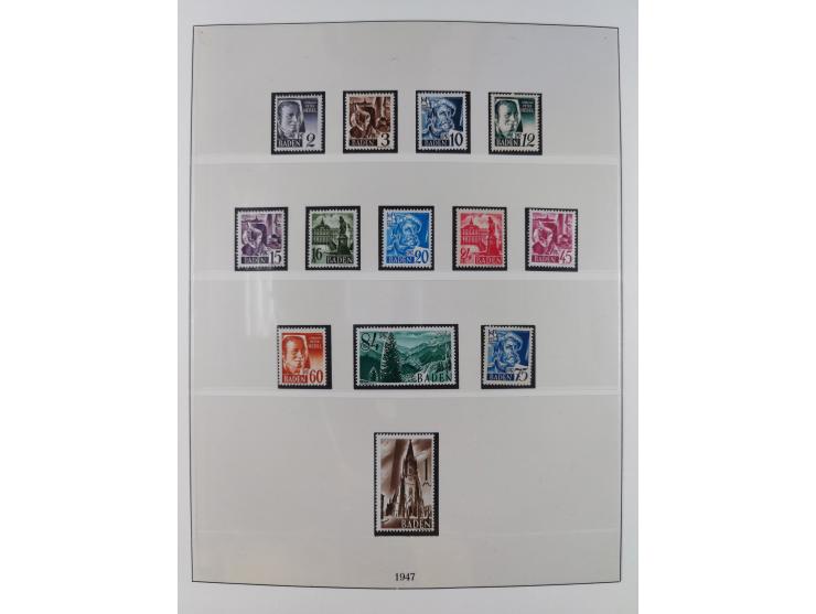 1945/49, postfrische und zusätzlich gestempelte Sammlung, jeweils in den Hauptnummern komplett postfrischer Teil mit Konstanz