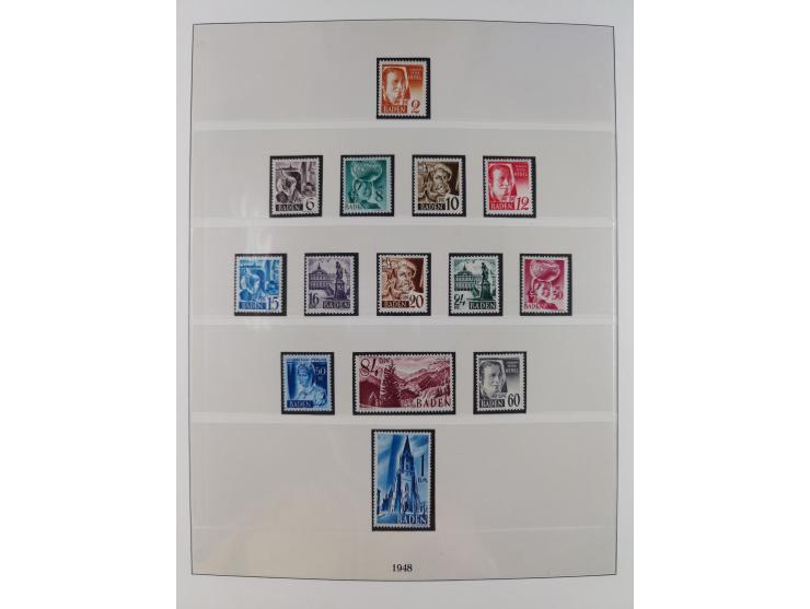 1945/49, postfrische und zusätzlich gestempelte Sammlung, jeweils in den Hauptnummern komplett postfrischer Teil mit Konstanz