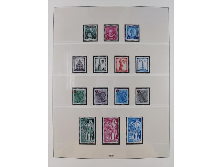 1945/49, postfrische und zusätzlich gestempelte Sammlung, jeweils in den Hauptnummern komplett postfrischer Teil mit Konstanz