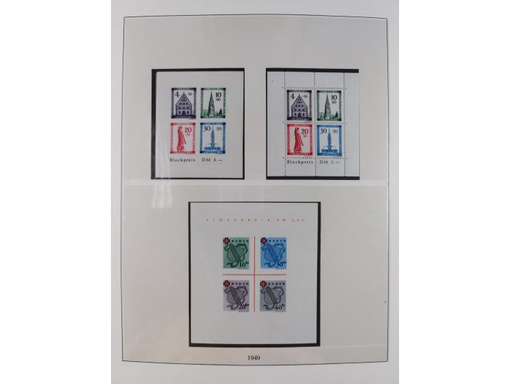 1945/49, postfrische und zusätzlich gestempelte Sammlung, jeweils in den Hauptnummern komplett postfrischer Teil mit Konstanz