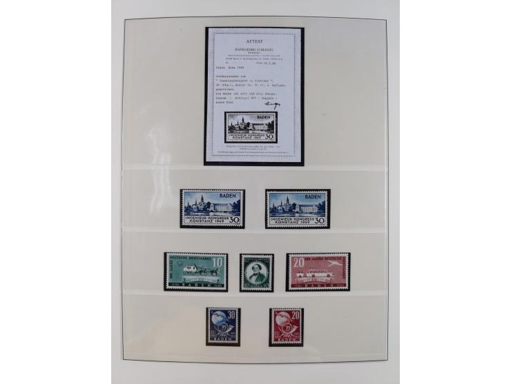 1945/49, postfrische und zusätzlich gestempelte Sammlung, jeweils in den Hauptnummern komplett postfrischer Teil mit Konstanz