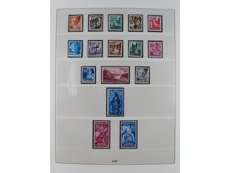 1945/49, postfrische und zusätzlich gestempelte Sammlung, jeweils in den Hauptnummern komplett postfrischer Teil mit Konstanz