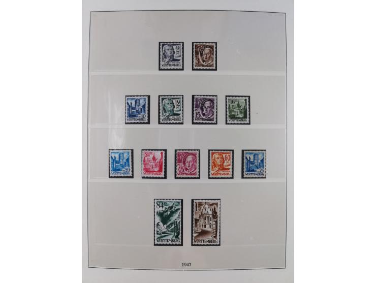 1945/49, postfrische und zusätzlich gestempelte Sammlung, jeweils in den Hauptnummern komplett postfrischer Teil mit Konstanz
