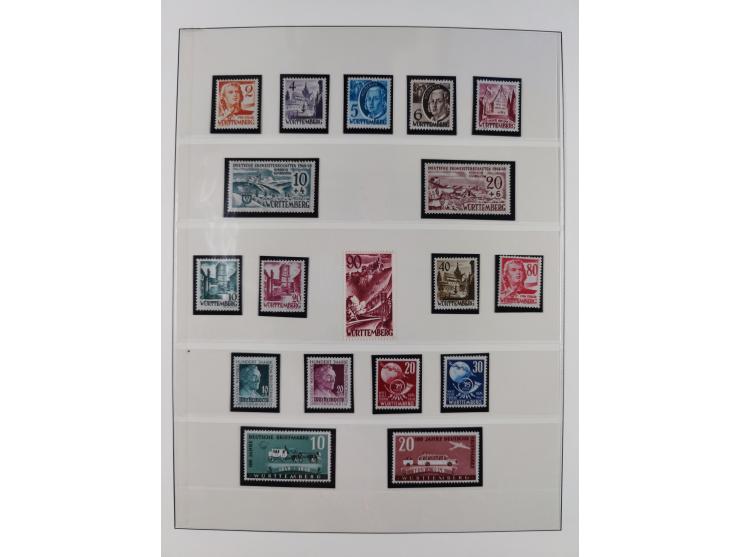 1945/49, postfrische und zusätzlich gestempelte Sammlung, jeweils in den Hauptnummern komplett postfrischer Teil mit Konstanz