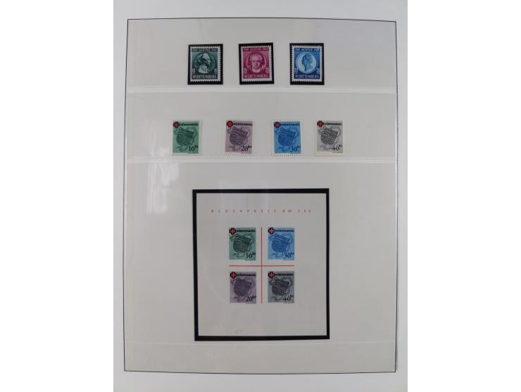 1945/49, postfrische und zusätzlich gestempelte Sammlung, jeweils in den Hauptnummern komplett postfrischer Teil mit Konstanz