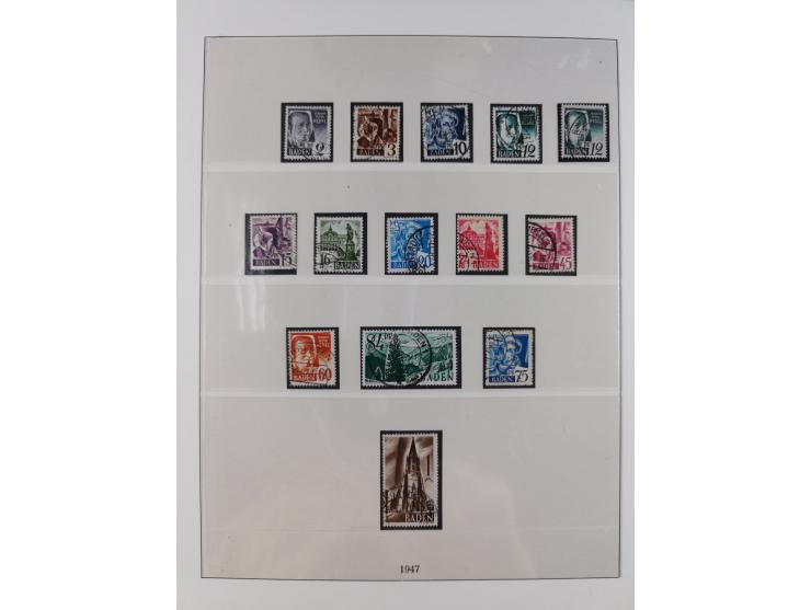 1945/49, postfrische und zusätzlich gestempelte Sammlung, jeweils in den Hauptnummern komplett postfrischer Teil mit Konstanz