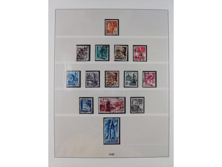 1945/49, postfrische und zusätzlich gestempelte Sammlung, jeweils in den Hauptnummern komplett postfrischer Teil mit Konstanz