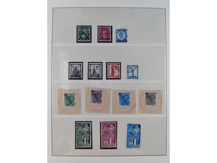 1945/49, postfrische und zusätzlich gestempelte Sammlung, jeweils in den Hauptnummern komplett postfrischer Teil mit Konstanz