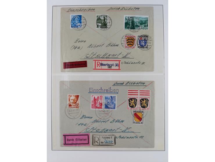 1945/49, postfrische und zusätzlich gestempelte Sammlung, jeweils in den Hauptnummern komplett postfrischer Teil mit Konstanz