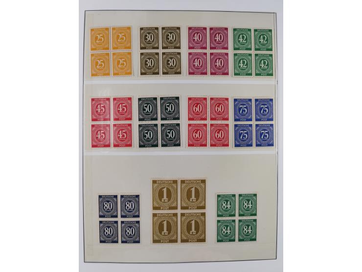 1948/49, postfrische und oft zusätzlich gestempelte Sammlung, dabei Band-und Netzaufdrucke mit unverausgabten (signiert Schle