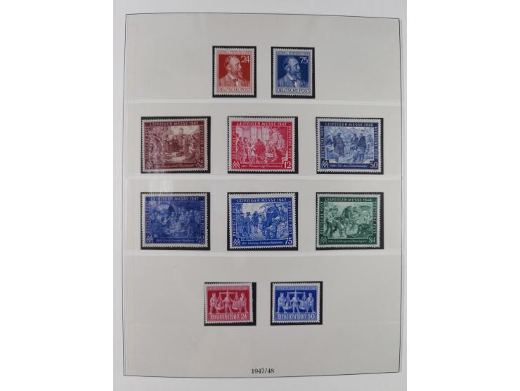 1948/49, postfrische und oft zusätzlich gestempelte Sammlung, dabei Band-und Netzaufdrucke mit unverausgabten (signiert Schle