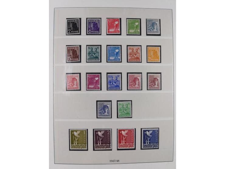 1948/49, postfrische und oft zusätzlich gestempelte Sammlung, dabei Band-und Netzaufdrucke mit unverausgabten (signiert Schle