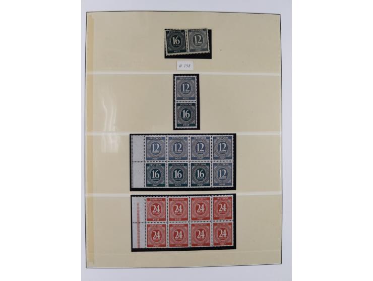 1948/49, postfrische und oft zusätzlich gestempelte Sammlung, dabei Band-und Netzaufdrucke mit unverausgabten (signiert Schle