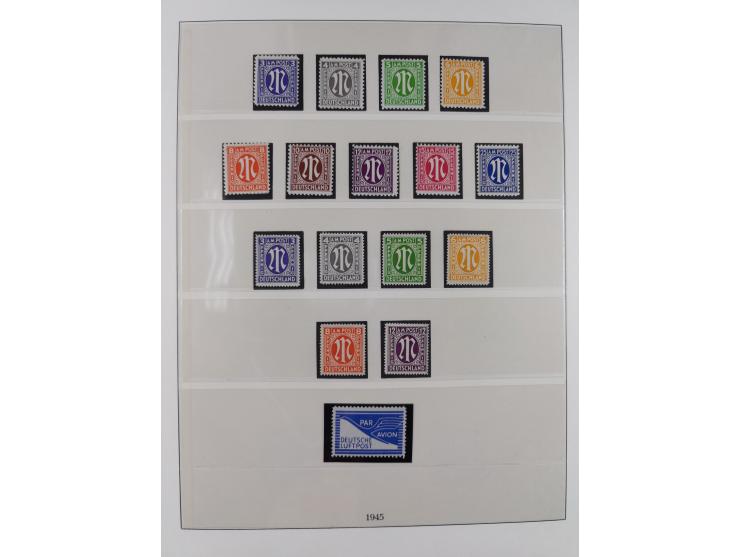 1948/49, postfrische und oft zusätzlich gestempelte Sammlung, dabei Band-und Netzaufdrucke mit unverausgabten (signiert Schle