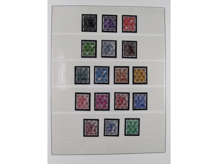 1948/49, postfrische und oft zusätzlich gestempelte Sammlung, dabei Band-und Netzaufdrucke mit unverausgabten (signiert Schle