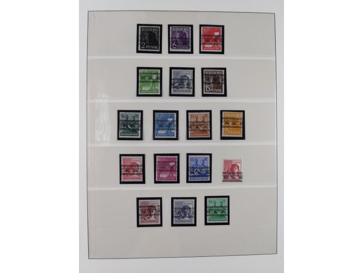 1948/49, postfrische und oft zusätzlich gestempelte Sammlung, dabei Band-und Netzaufdrucke mit unverausgabten (signiert Schle