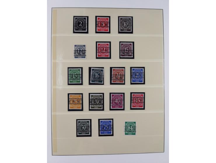 1948/49, postfrische und oft zusätzlich gestempelte Sammlung, dabei Band-und Netzaufdrucke mit unverausgabten (signiert Schle