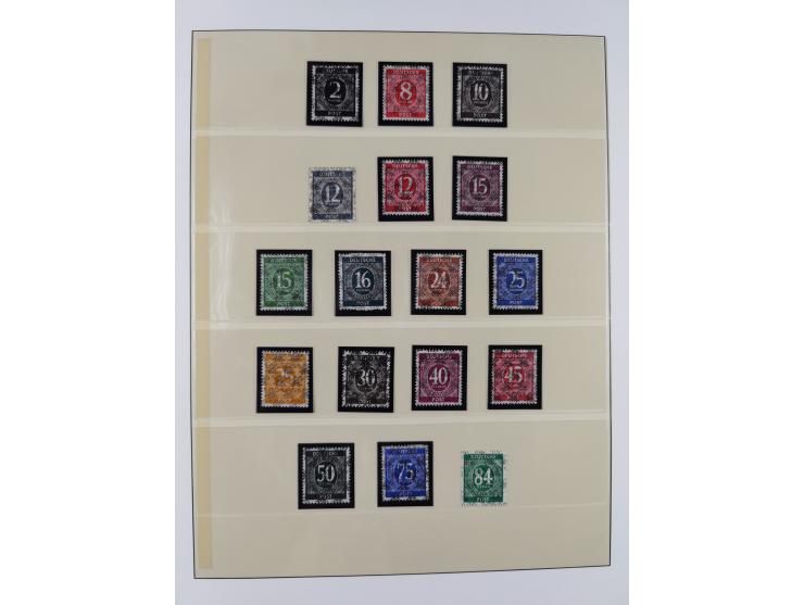 1948/49, postfrische und oft zusätzlich gestempelte Sammlung, dabei Band-und Netzaufdrucke mit unverausgabten (signiert Schle