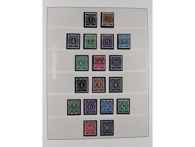 1948/49, postfrische und oft zusätzlich gestempelte Sammlung, dabei Band-und Netzaufdrucke mit unverausgabten (signiert Schle