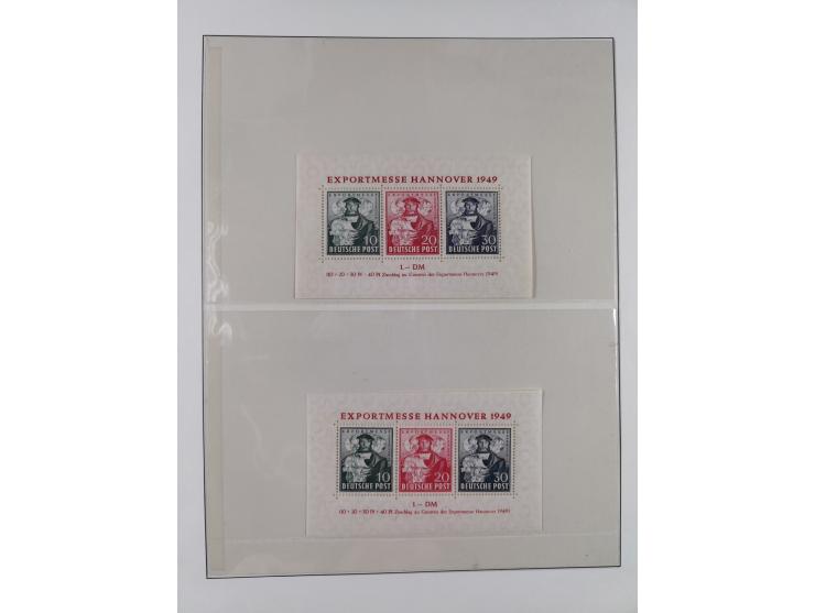 1948/49, postfrische und oft zusätzlich gestempelte Sammlung, dabei Band-und Netzaufdrucke mit unverausgabten (signiert Schle