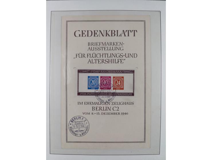 1948/49, postfrische und oft zusätzlich gestempelte Sammlung, dabei Band-und Netzaufdrucke mit unverausgabten (signiert Schle