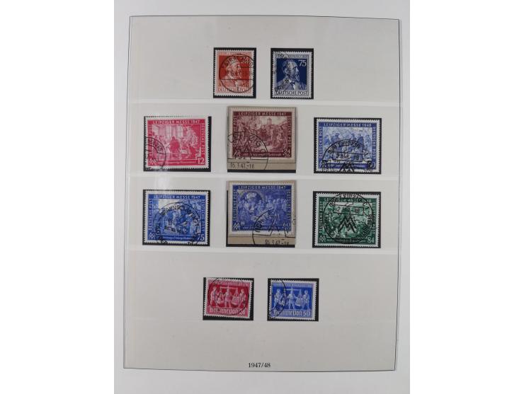 1948/49, postfrische und oft zusätzlich gestempelte Sammlung, dabei Band-und Netzaufdrucke mit unverausgabten (signiert Schle