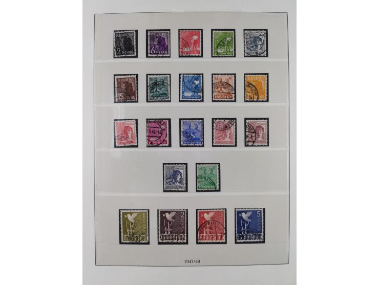 1948/49, postfrische und oft zusätzlich gestempelte Sammlung, dabei Band-und Netzaufdrucke mit unverausgabten (signiert Schle